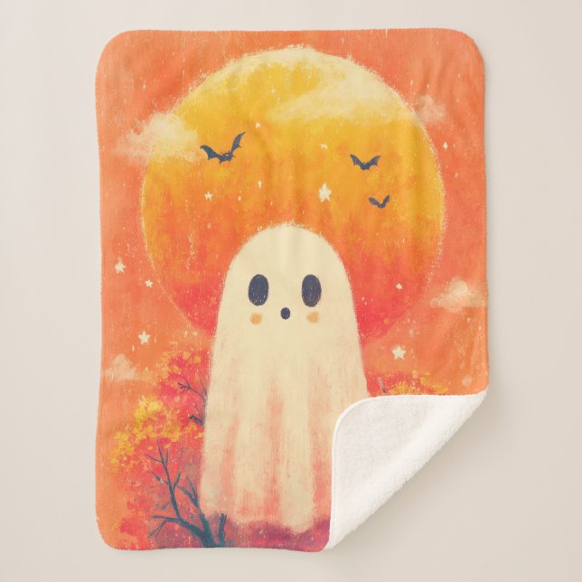 Sherpa Manta de Halloween acogedora y linda (Anverso)