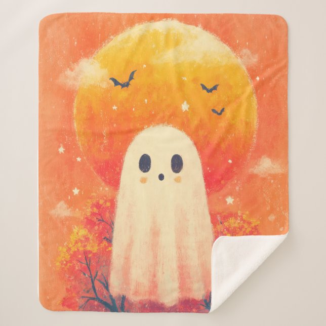Sherpa Manta de Halloween acogedora y linda (Anverso)