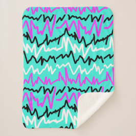 Sherpa Manta de lanzamiento con arte abstracto y zigzags 