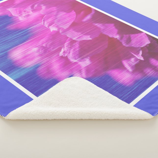 Sherpa Manta de lanzamiento estilizada de flor de peonía  (3/4)