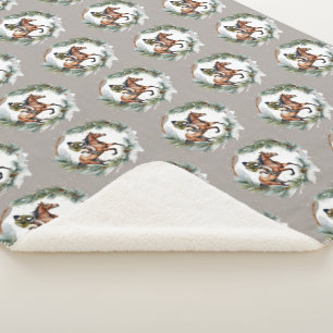 Sherpa Manta de Navidad de invierno para jinete de caball