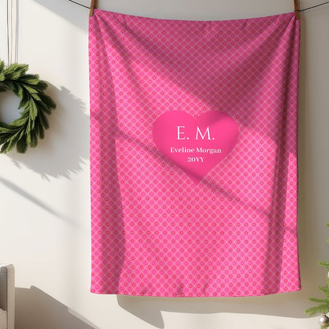 Sherpa Manta de regalo Corazones rosados románticos te am (Romantic Pink Hearts I Love You Gift Blanket)