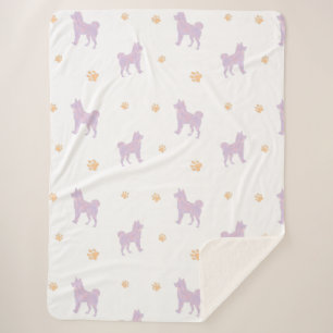Sherpa Manta de Shiba Inu – Regalo Minimalista de Lavanda