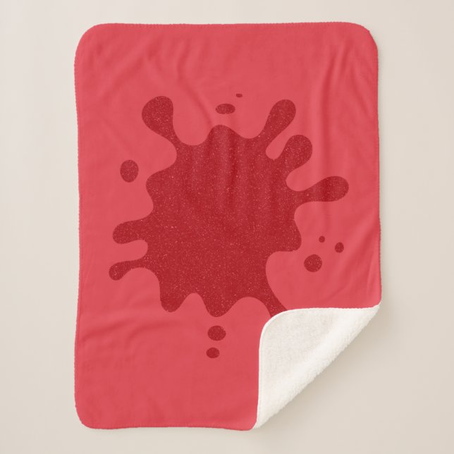 Sherpa Manta de Splash Personalizada en Rojo Tomate (Anverso)