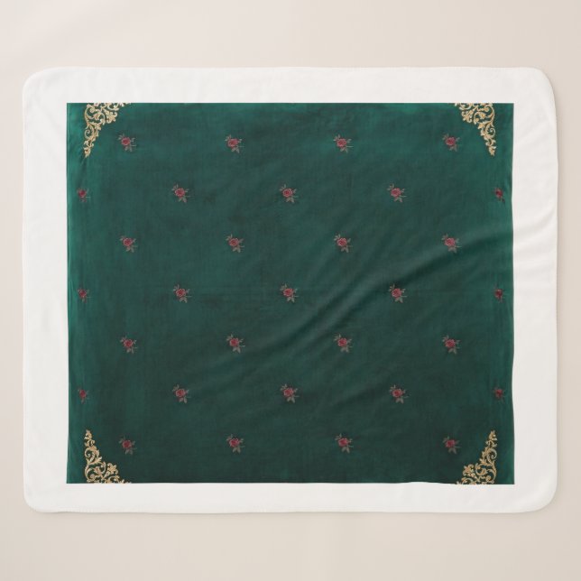 Sherpa Manta de terciopelo esmeralda  (Anverso (horizontal))
