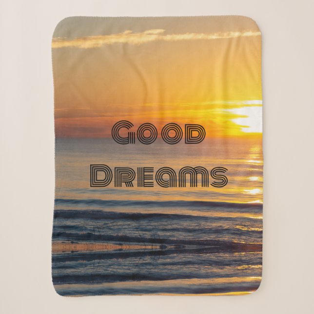 Sherpa Manta de texto Buenas sueños personalizada, Fleece (Anverso)