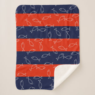 Sherpa Manta Estilo Patrón de Pescado Blanco Tema Mar