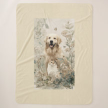 Manta Floral de Gato Retriever Dorado