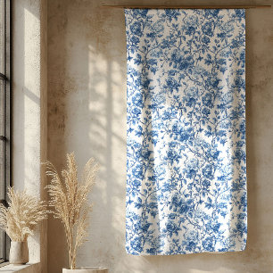 Sherpa Manta Floral de Toile Francés Azul Elegante con Ro