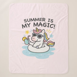 Sherpa Manta infantil unicornio kawaii “Summer is my magi