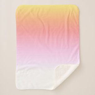 Sherpa Manta minimalista de colores amarillo rosa blanco