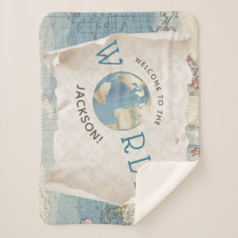 Sherpa Manta para bebé de mapa antiguo