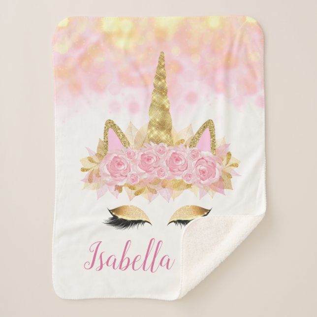 Sherpa Manta para bebé y niño/a Unicornio (Anverso)