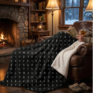 Sherpa Manta Personalizada con Monograma y Símbolo Rúnico
