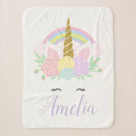 Sherpa Manta personalizada de unicornio para bebé