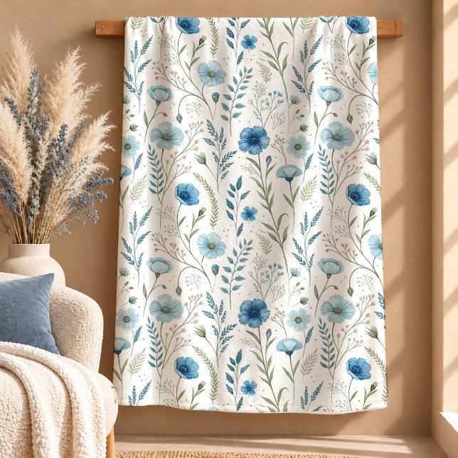 Sherpa Manta sofisticada de flores en verde salvia para r (Sophisticated Sage Green Floral Throw Blanket Gift)