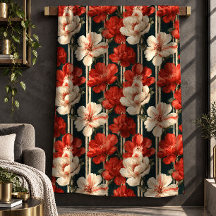 Sherpa Manta tejida con estampado de acuarela floral de c