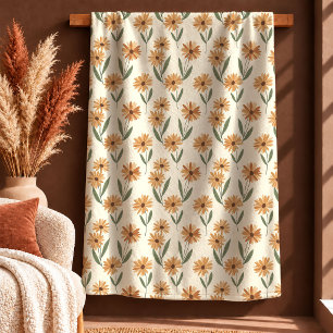 Sherpa Manta tejida floral oxidada terracota chic boho