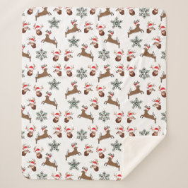 Sherpa Navidades, manta sherpa, vacaciones, renos