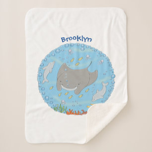 Sherpa Rayo de manta y burbujas ilustracion personalizado