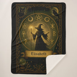 Sherpa Símbolo místico de la manta personalizada de bruja