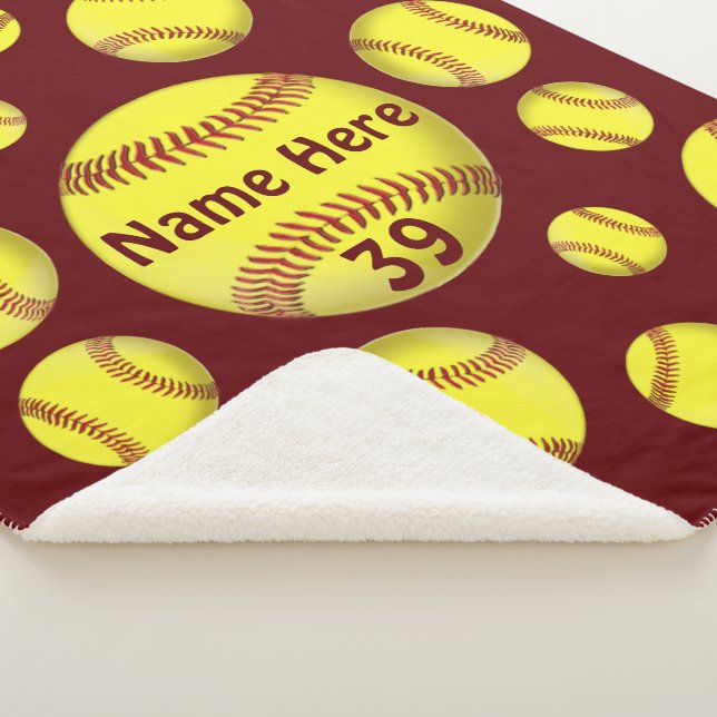Sherpa Una manta de softball personalizada, un marrón / b (3/4)