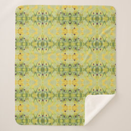 Sherpa Una manta florida con verdes y amarillos
