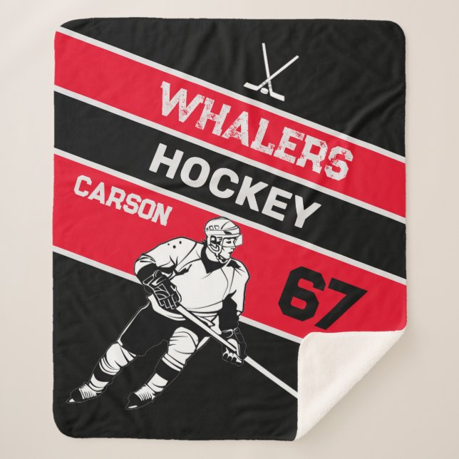 Sherpa Una manta personalizada de hockey (Anverso)