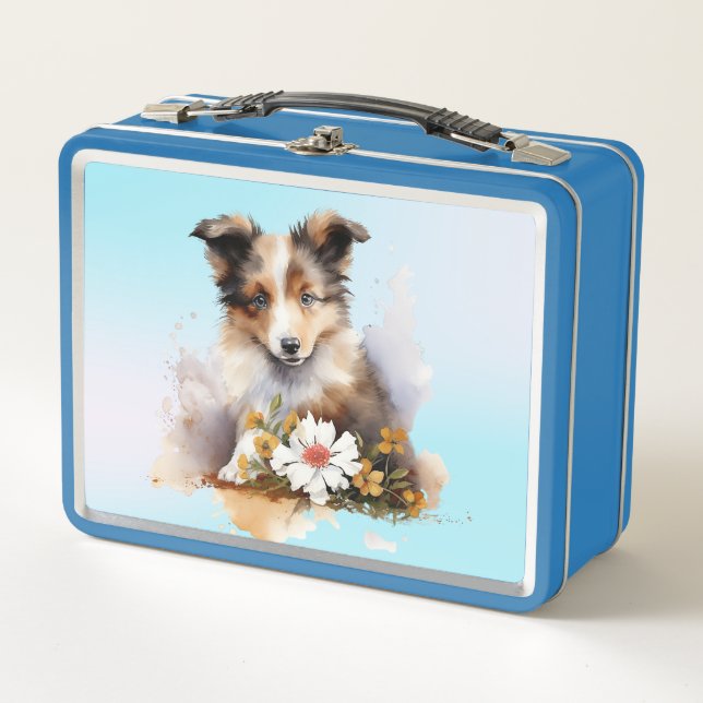 Shetland Sheepdog Puppy Mascota Flor acuática (Anverso)