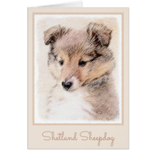 Shetland Sheepdog Puppy Pintura Original Perro Art