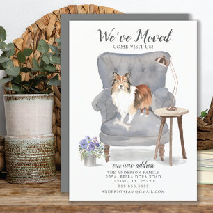 Shetland Sheepdog We've Moved Moving Invitación