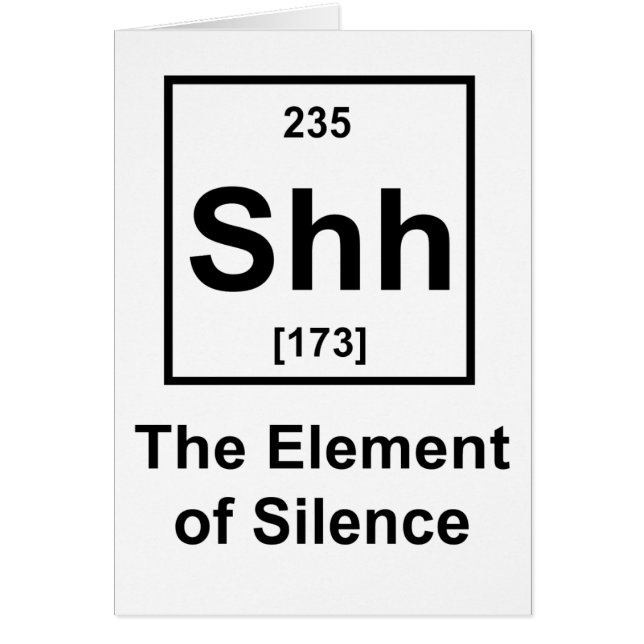 Shh, el elemento del silencio (Frente)