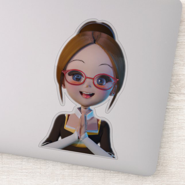 ¡Shhh! Bibliotecario en Pegatina de deberes | Rega (Detalle)