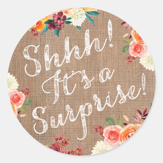 ¡Shhh! Es un sello para sobres sorpresa de fiestas (Anverso)