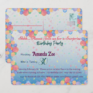 SHHH. Es una invitación de cumpleaños sorpresa