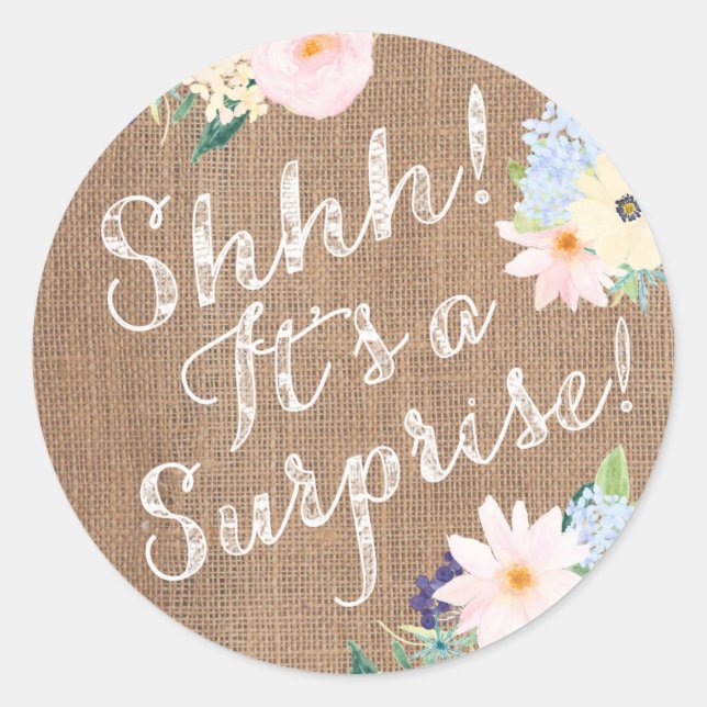 ¡Shhh! Es una sorpresa fiesta sello para sobres pe (Anverso)
