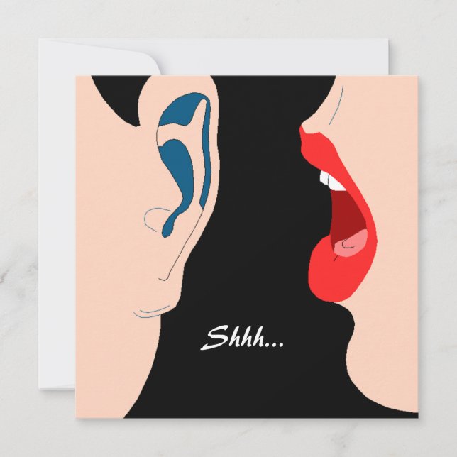 Shhh... Susurro de invitación de fiesta sorpresa e (Anverso)