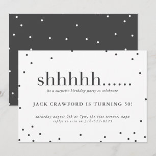 Shhhhh, invitación de la fiesta de cumpleaños de