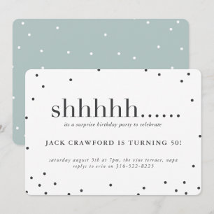 Shhhhh, invitación para fiesta de cumpleaños sorpr