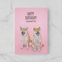 Shiba Inu Birthday Bliss tarjeta de felicitación d