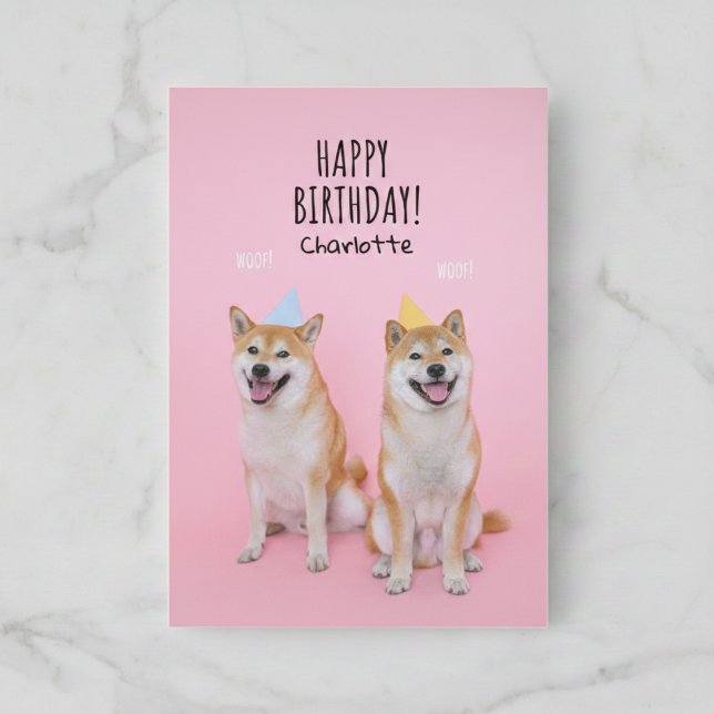 Shiba Inu Birthday Bliss tarjeta de felicitación d (A sweet and simple way to say Happy Birthday.)