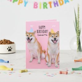 Shiba Inu Birthday Bliss tarjeta de felicitación d
