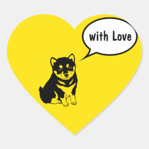 Shiba Inu Chino Perro Año 2018 Pegatina del corazó