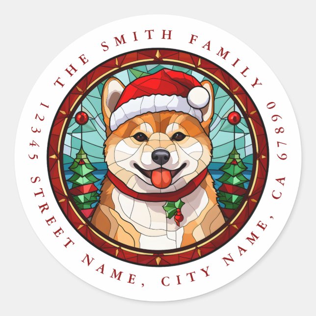 Shiba Inu Classic Round Pegatinas (Anverso)
