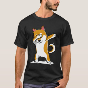Shiba Inu Cute Dabbing Camiseta Funny Dab Dance Gi