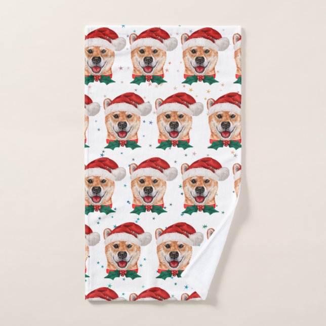 Shiba Inu Dog Breed Christmas Stars (Toalla de mano)