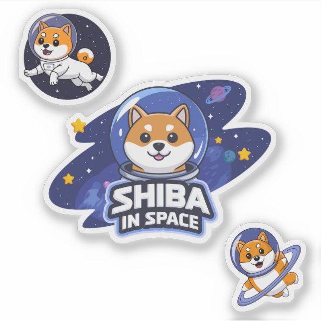 Shiba Inu en el espacio, Shiba Inu Pegatina (Anverso)