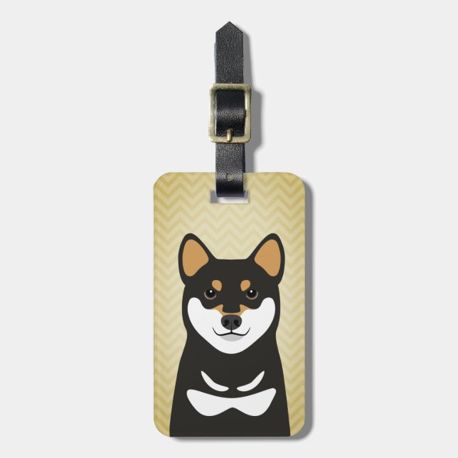 Shiba Inu Etiqueta de equipaje de perro (Frente Vertical)