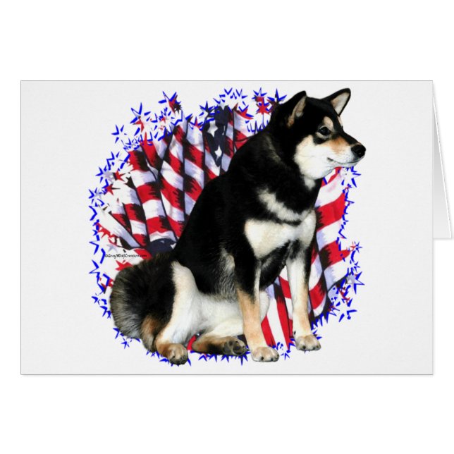Shiba Inu (negro) Patriota (Anverso (Horizontal))