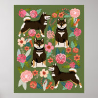 Shiba Inu - Negro y Tan - Arte de pared